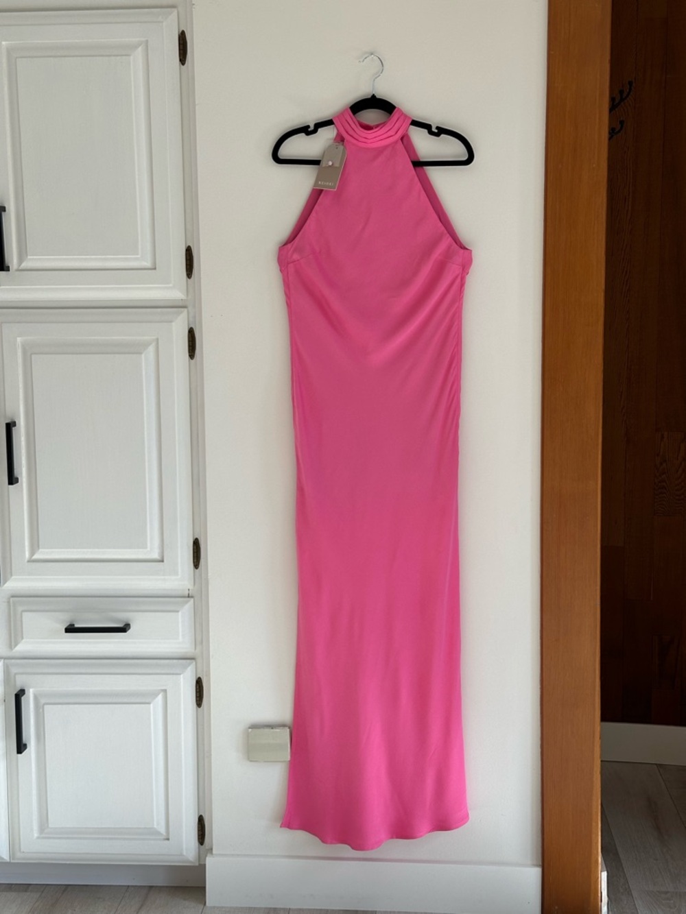 Meshki Claire Satin Drape Back Maxi Dress XS NWT - Picture 15 of 16